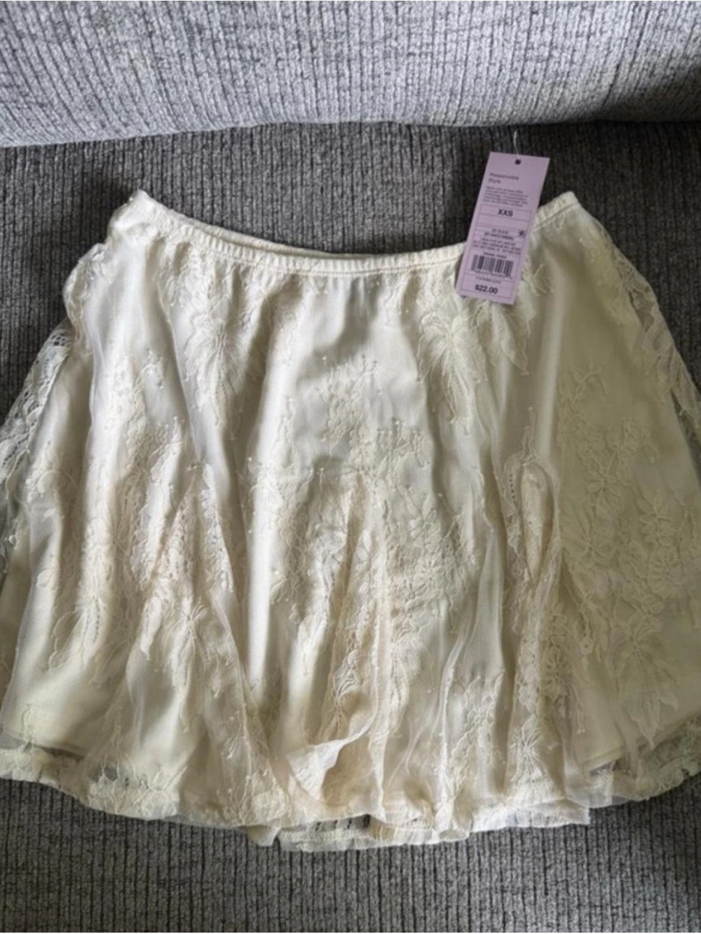 Lace Cream Women's mini Skirt